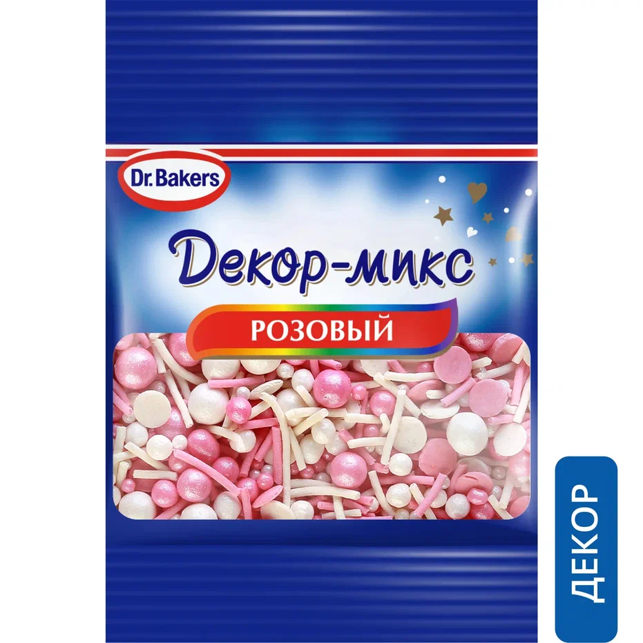 Декор-микс Dr. Bakers розовый, 10 г