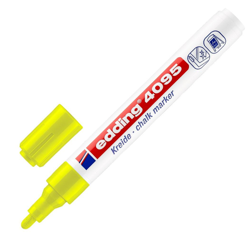

Маркер меловой Edding E-4095 chalk marker жёлтый, (2шт.), Желтый