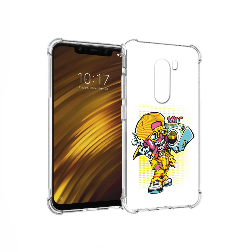 Чехол MyPads Tocco для Xiaomi Pocophone F1 нарисованный парень с колонкой