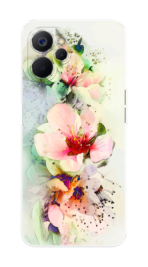 

Чехол на Realme 9i 5G/10T 5G "Нежные цветы", Зеленый;розовый, 2513950-2