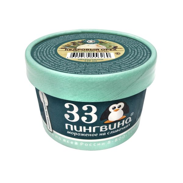 

Десерт замороженный 33 Пингвина Organic bar vegan кедровый орех 60 г