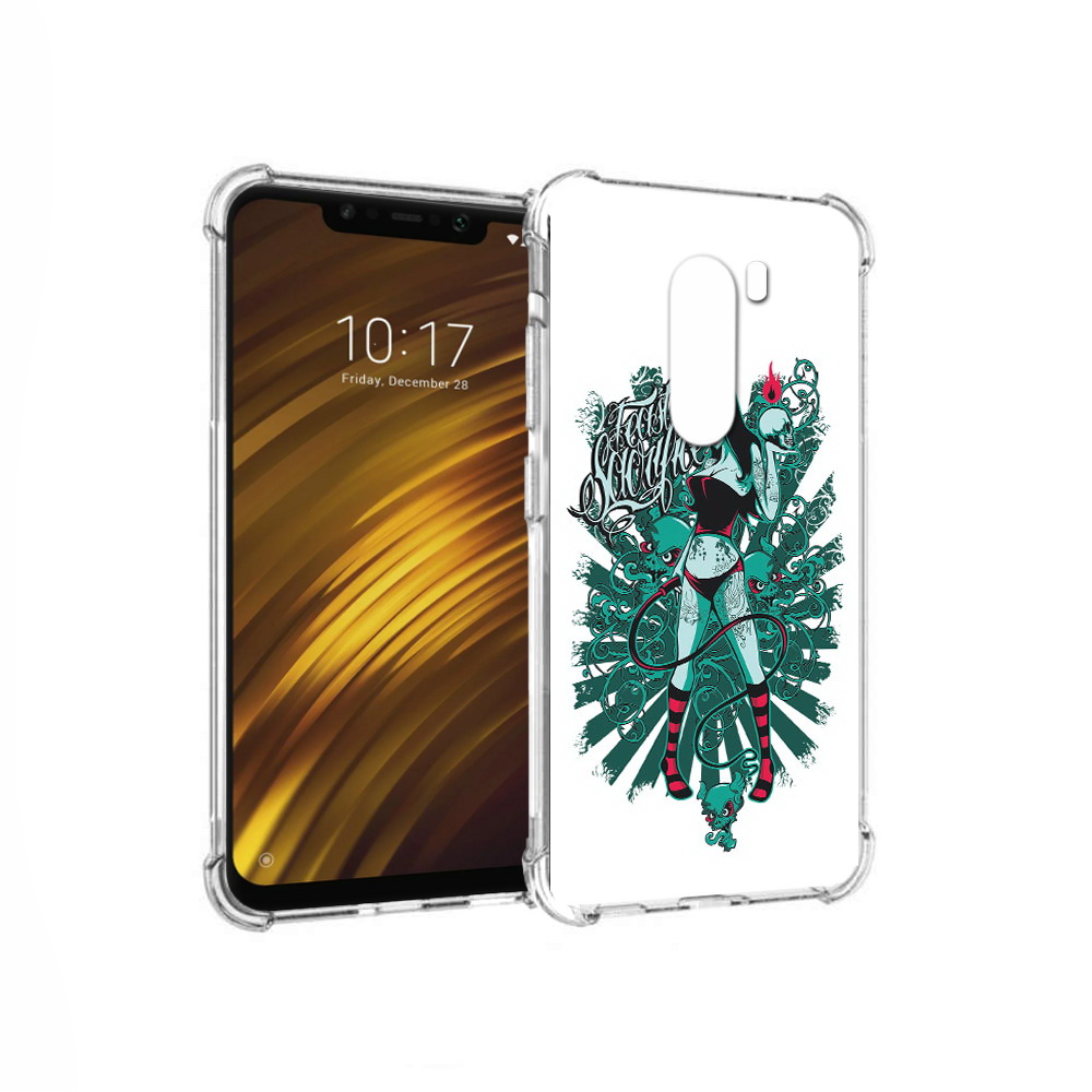 

Чехол MyPads Tocco для Xiaomi Pocophone F1 нарисованная девушка в татуировках, Прозрачный, Tocco