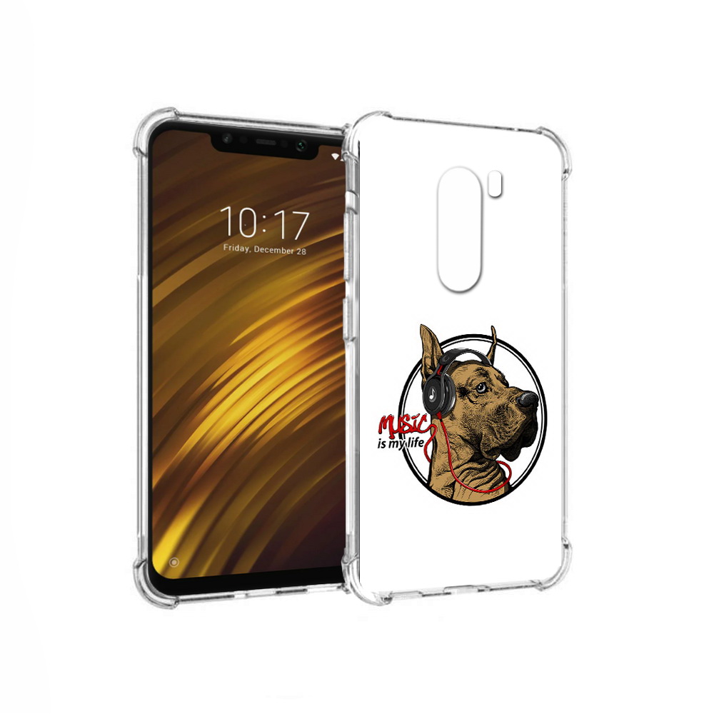 

Чехол MyPads Tocco для Xiaomi Pocophone F1 музыкальная собака (PT116503.308.490), Прозрачный, Tocco