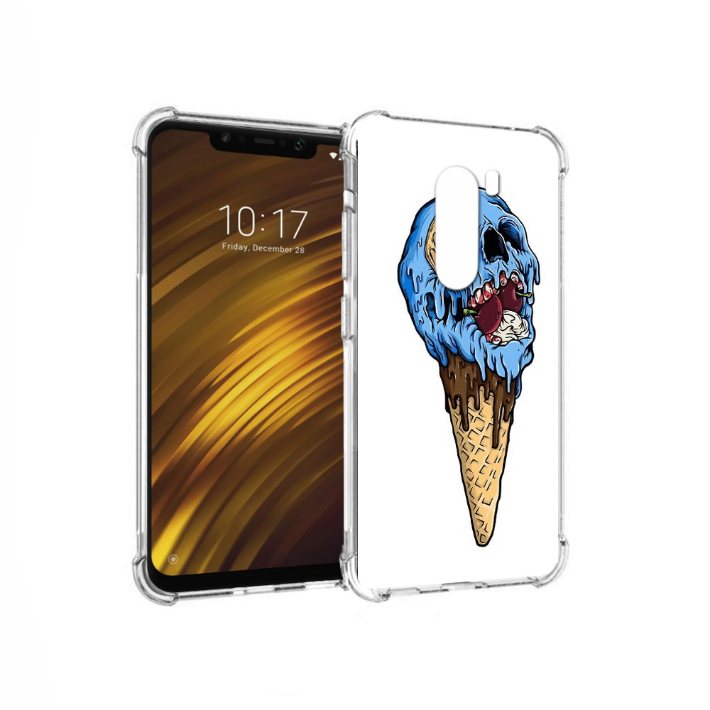 

Чехол MyPads Tocco для Xiaomi Pocophone F1 мороженное череп (PT116503.308.484), Прозрачный, Tocco