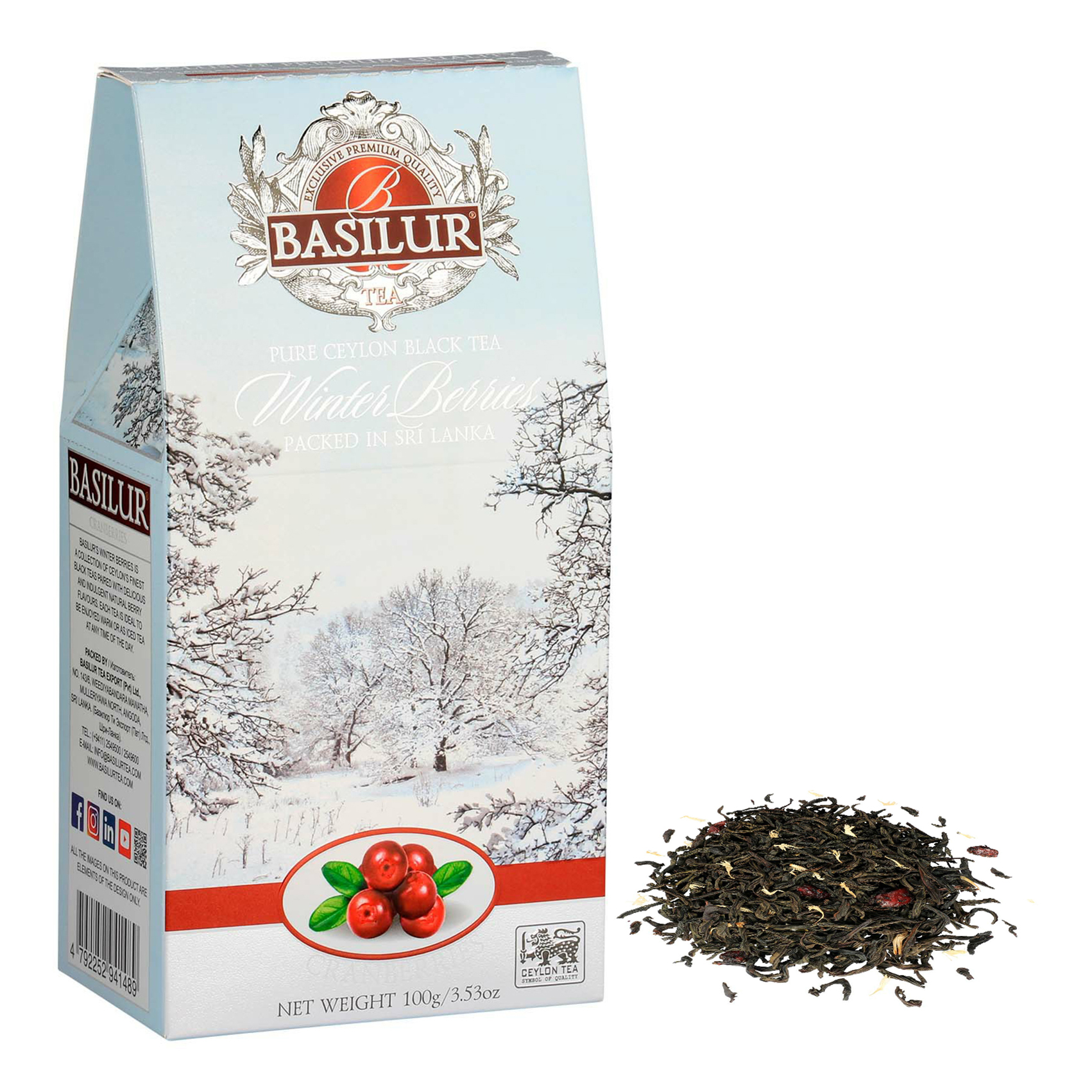 

Чай черный Basilur Winter berries Клюква листовой 100 г