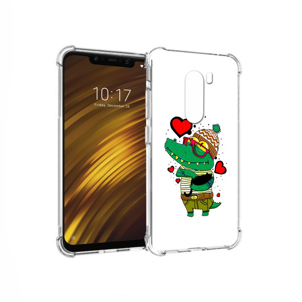 

Чехол MyPads Tocco для Xiaomi Pocophone F1 Влюбленный крокодил (PT116503.308.48), Прозрачный, Tocco