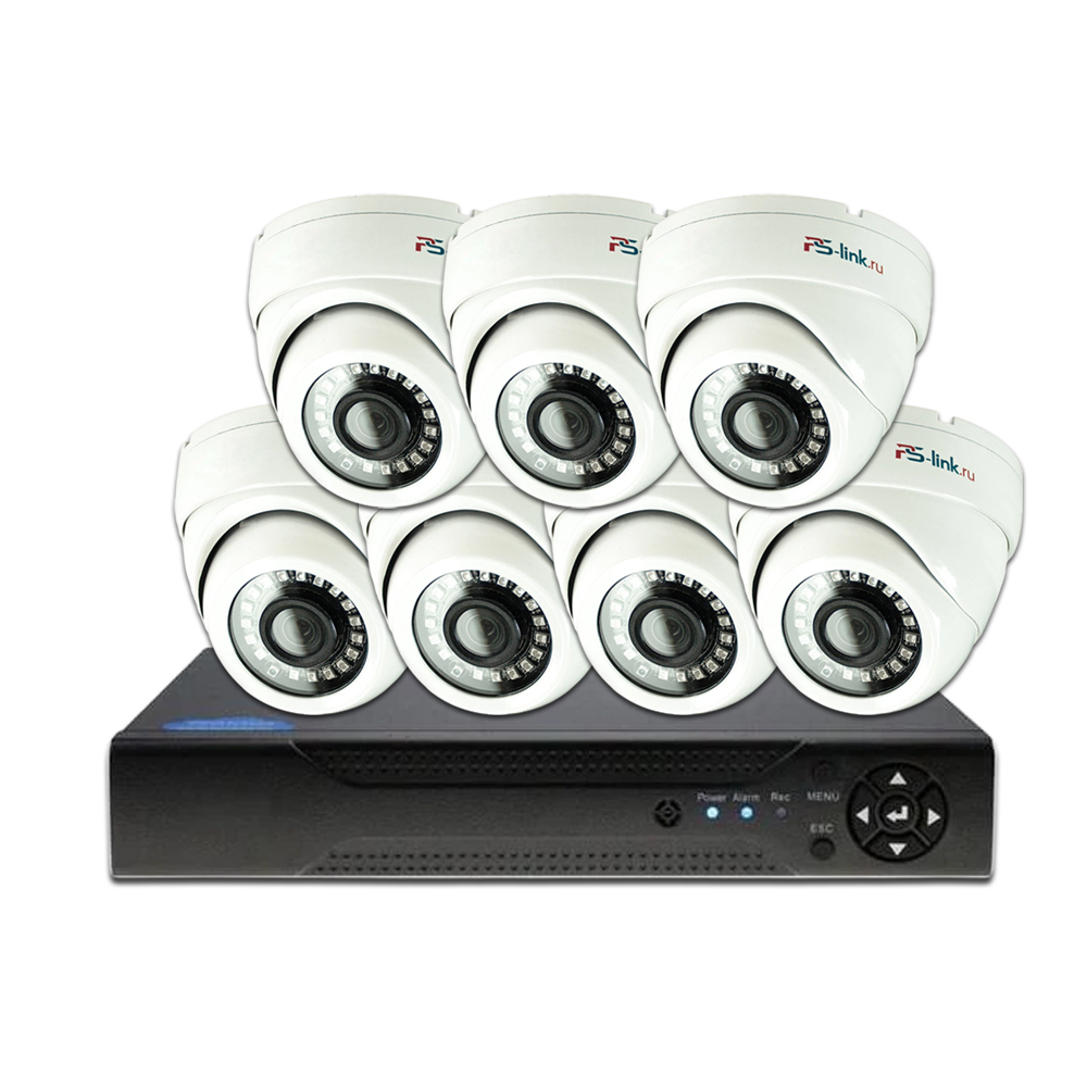 Комплект видеонаблюдения Ps-Link KIT-A507HD 7 камер AHD 5Мп для помещения. светильник трековый линейный sy link sy link 900 bl 18 nw