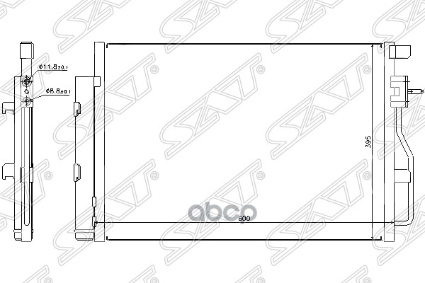 Радиатор Кондиционера Chevrolet Aveo 11-/Opel Mokka 12- Sat арт. ST-CVA6-394-0