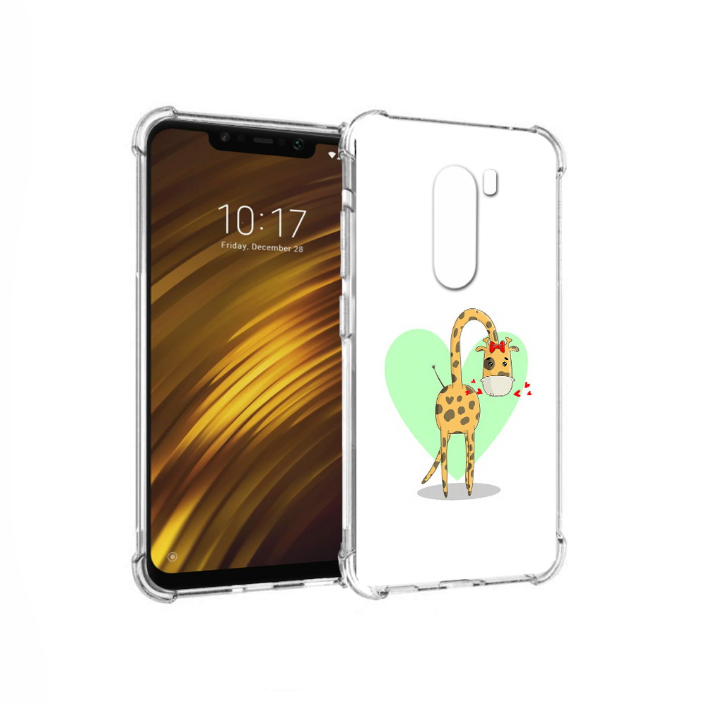 

Чехол MyPads Tocco для Xiaomi Pocophone F1 Влюбленный жираф 14 февраля (PT116503.308.47), Прозрачный, Tocco