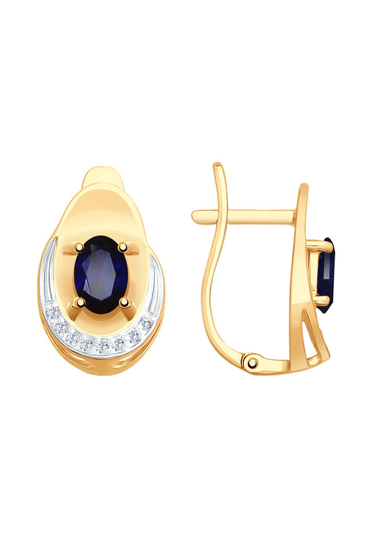

Серьги из красного золота с корундом искусственным/фианитом SOKOLOV 725546, 725546_k