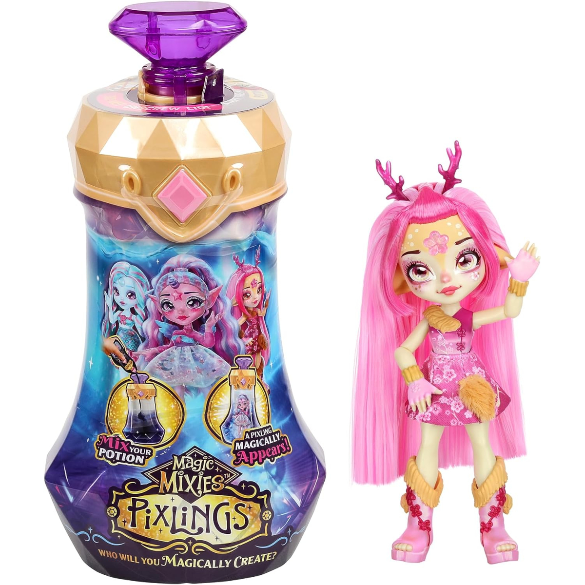 Кукла в бутылке Magic Mixies Pixlings Deerlee 14881 кукла в бутылке magic mixies pixlings marena 14872