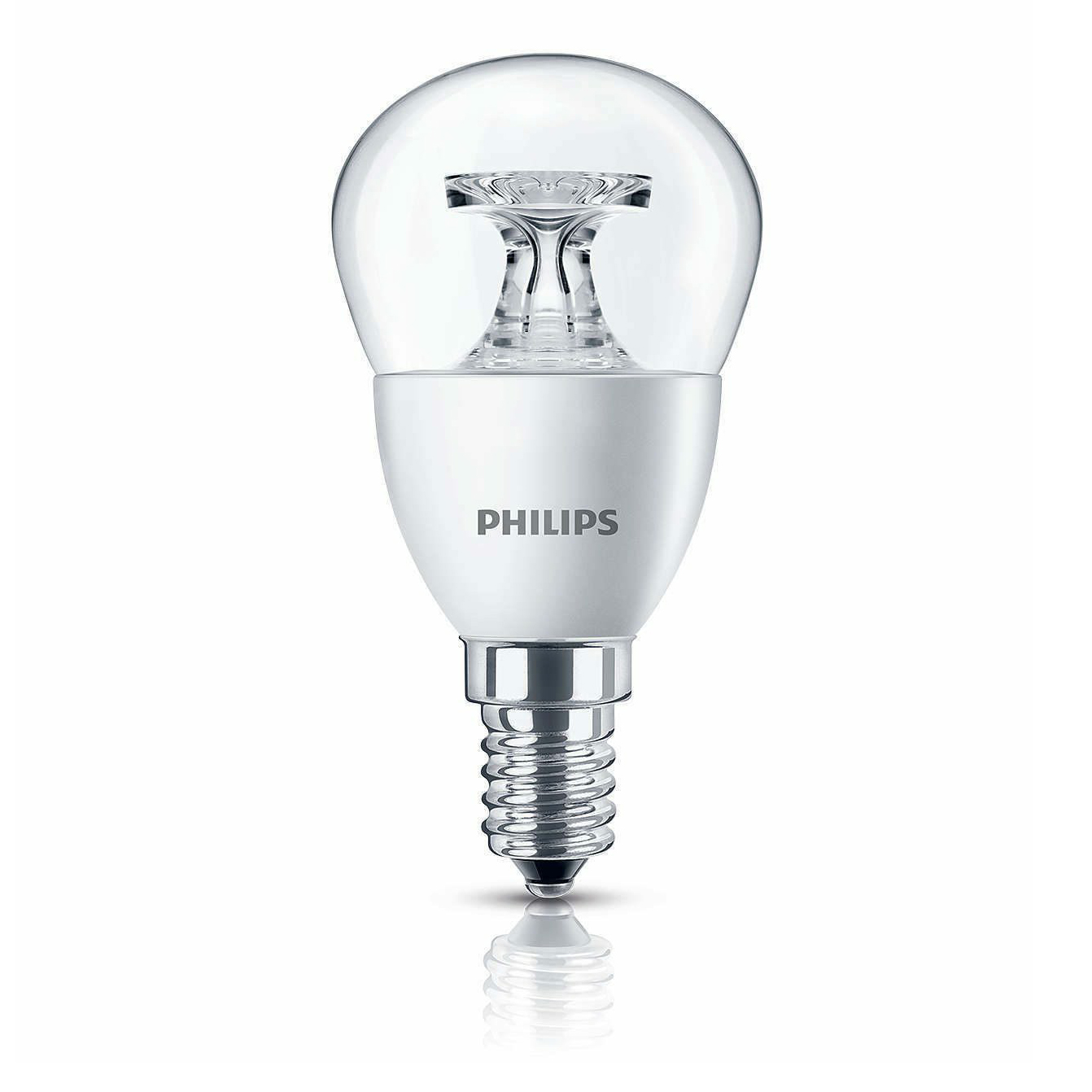 фото Лампа светодиодная philips e14 5,5 вт 2700 k груша прозрачная