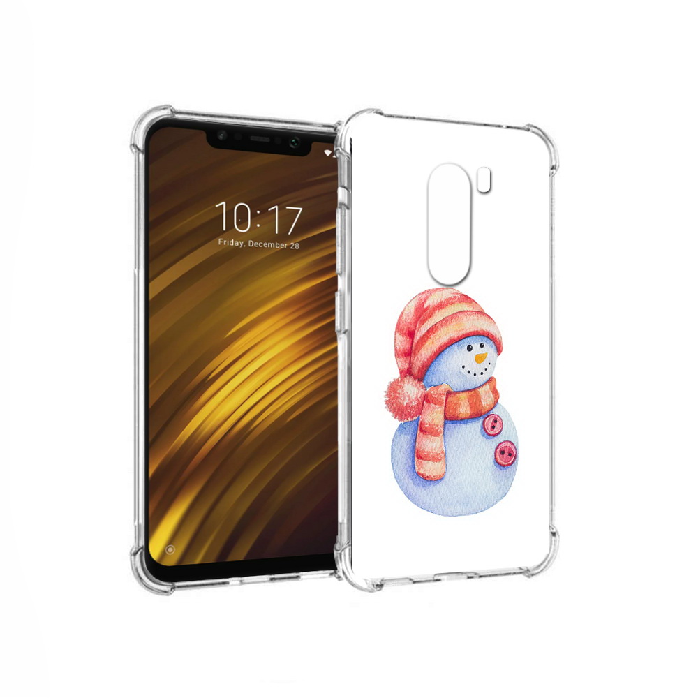 

Чехол MyPads Tocco для Xiaomi Pocophone F1 Веселый снеговик (PT116503.308.44), Прозрачный, Tocco