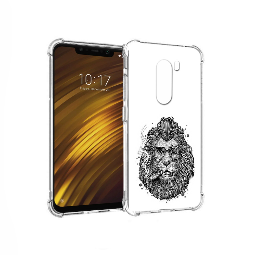 

Чехол MyPads Tocco для Xiaomi Pocophone F1 курящий лев (PT116503.308.432), Прозрачный, Tocco