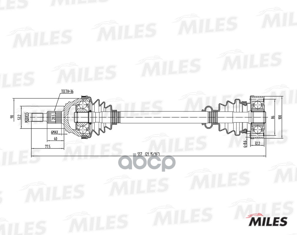 

Привод В Сборе Audi A3 I/Skoda/Vw Golf Iv 1.9tdi 96-10 Лев. Miles арт. GC01004