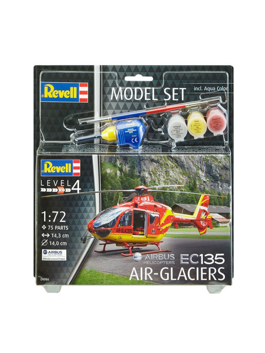 фото Набор вертолет ec 135 air-glaciers 64986 revell