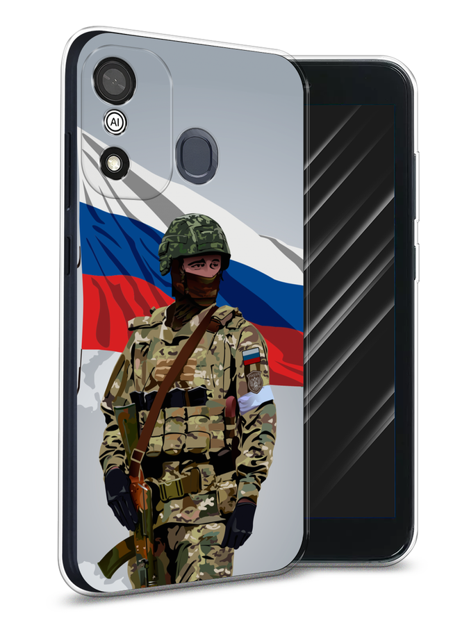 

Чехол Awog на Itel A27 "Солдат с флагом", Белый;синий;красный;зеленый, 3200450-1