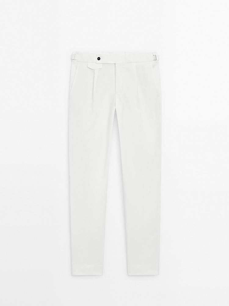 

брюки мужские Massimo Dutti 0091/651-I2024 белые 48, Белый, 0091/651-I2024