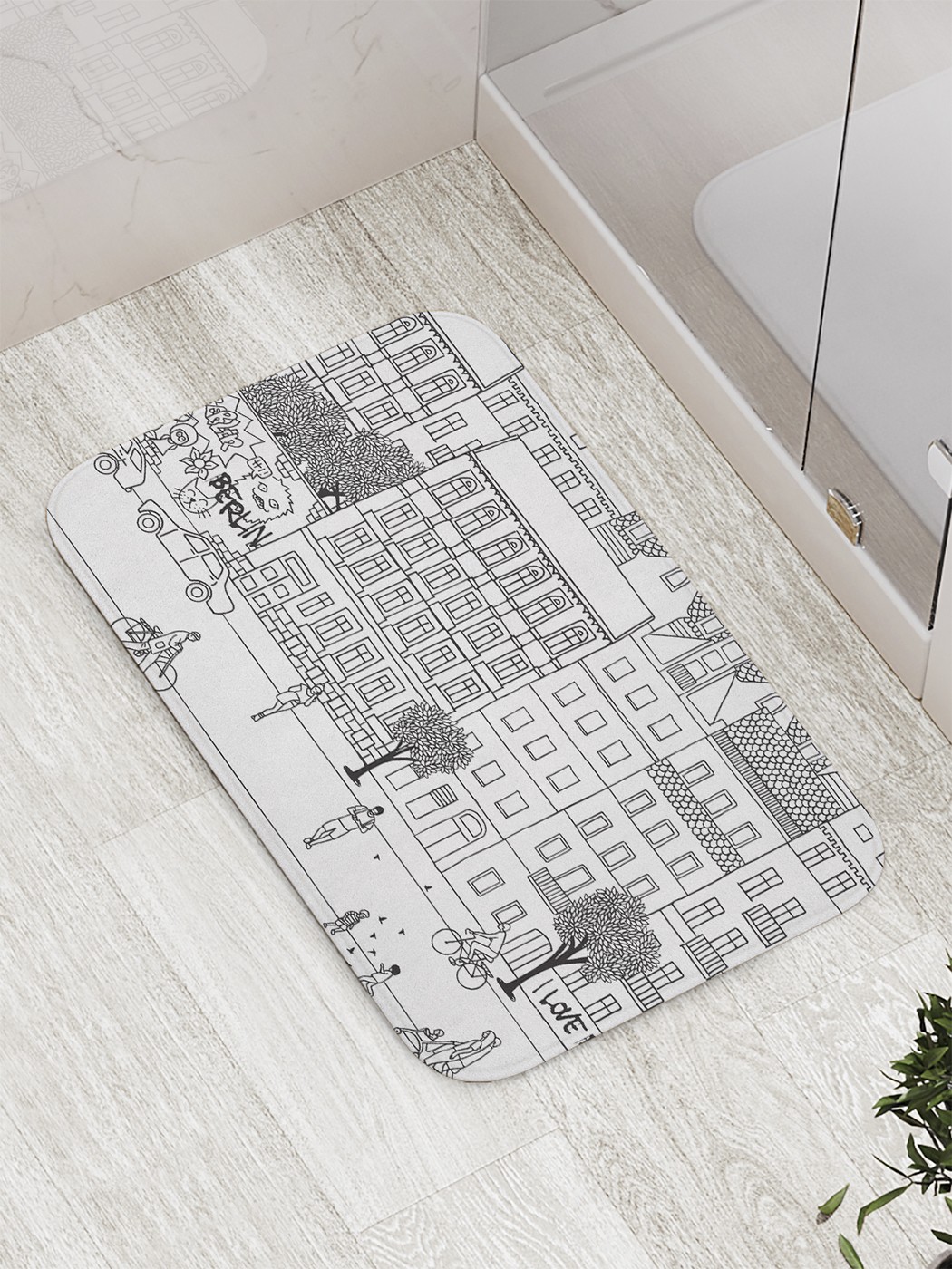 

Коврик противоскользящий для ванной, сауны, бассейна, 77х52 см bath_59733 JoyArty