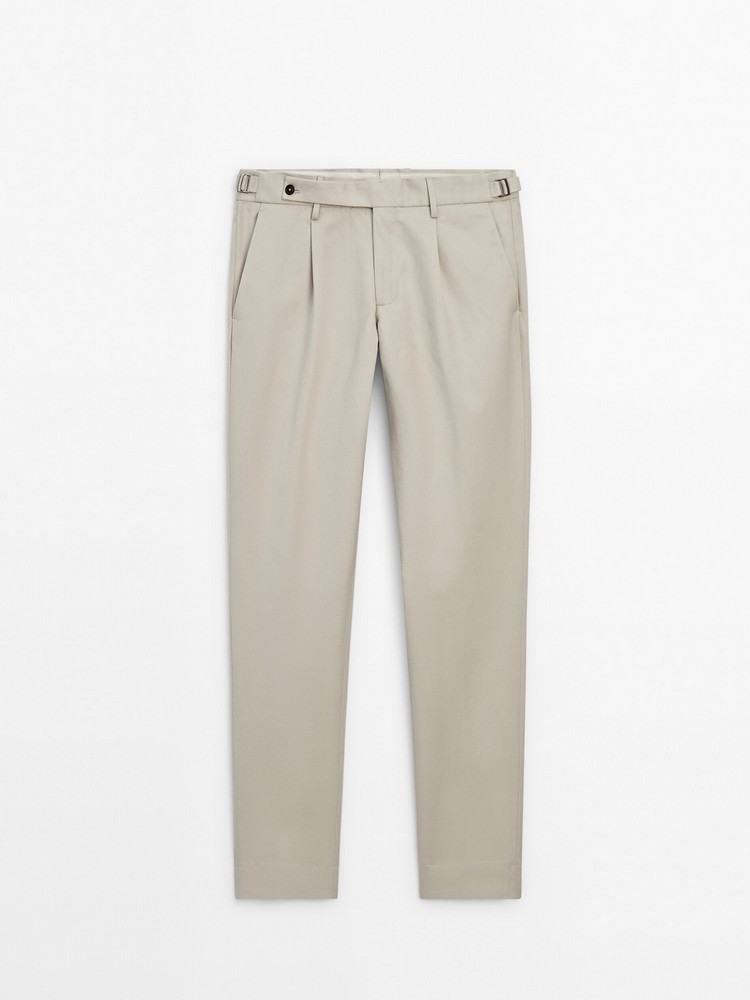 

брюки мужские Massimo Dutti 0090/651-I2024 бежевые 38, Бежевый, 0090/651-I2024