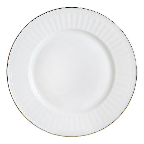 фото Тарелка обеденная для вторых блюд мфк бьянка голд 23 см белая