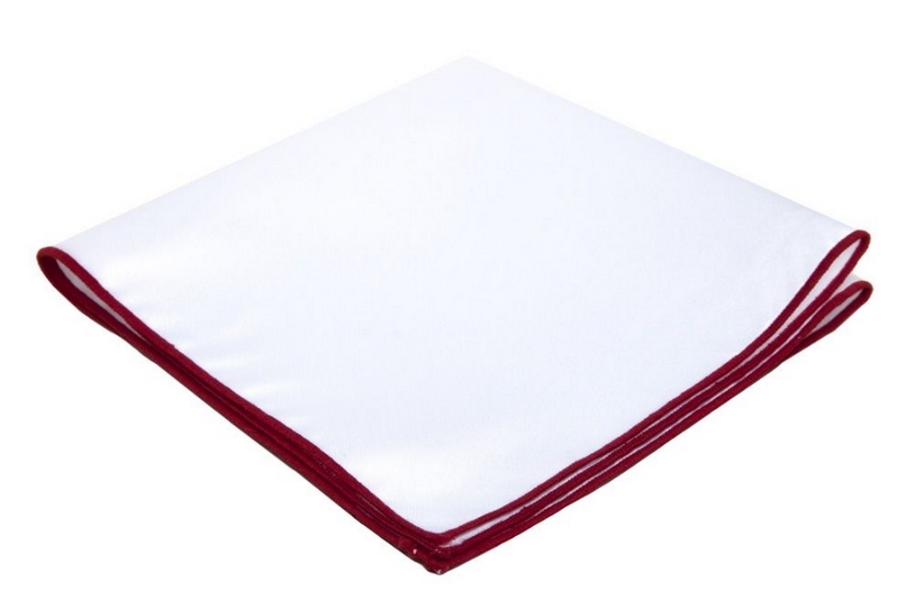 фото Нагрудный платок мужской 2beman pg-white-cotton белый/бордовый