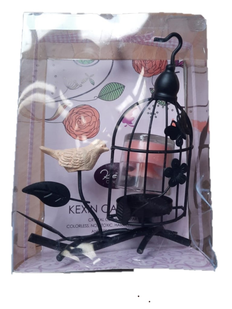 Подсвечник со свечой в подарочной упаковке Птичка с клеткой Ripoma14х19 см
