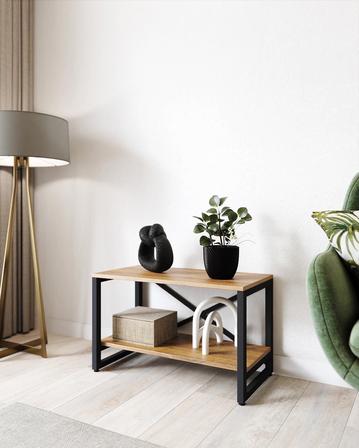 

Стеллаж A1 HOME Bruno 2 полки 44х68х34 Дуб Веллингтон, Коричневый, BRUNO