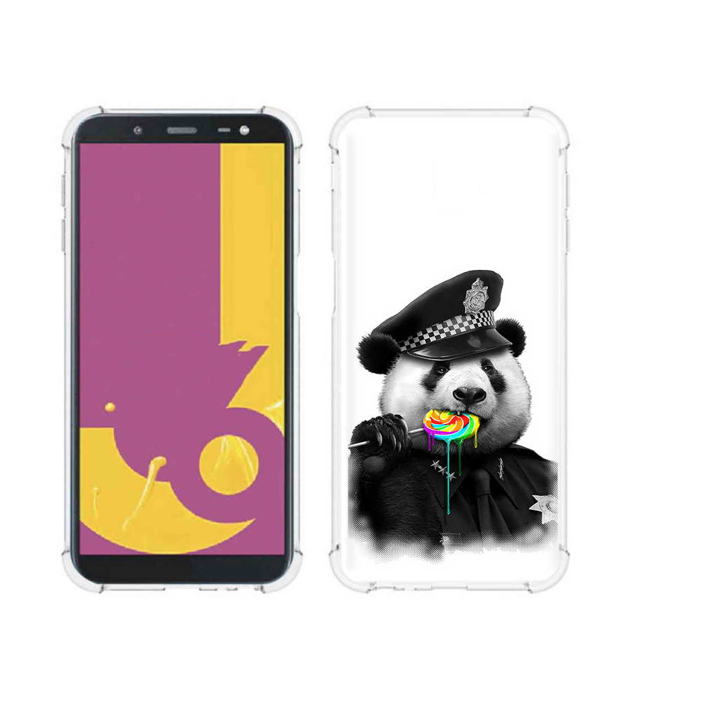 

Чехол MyPads Tocco для Samsung Galaxy J6+ (2018) Панда полиция (PT119175.557.130), Прозрачный, Tocco