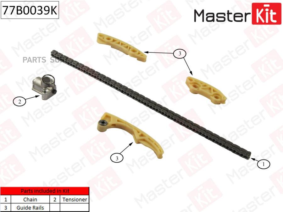 

Комплект цепи ГРМ MASTERKIT 77b0039k