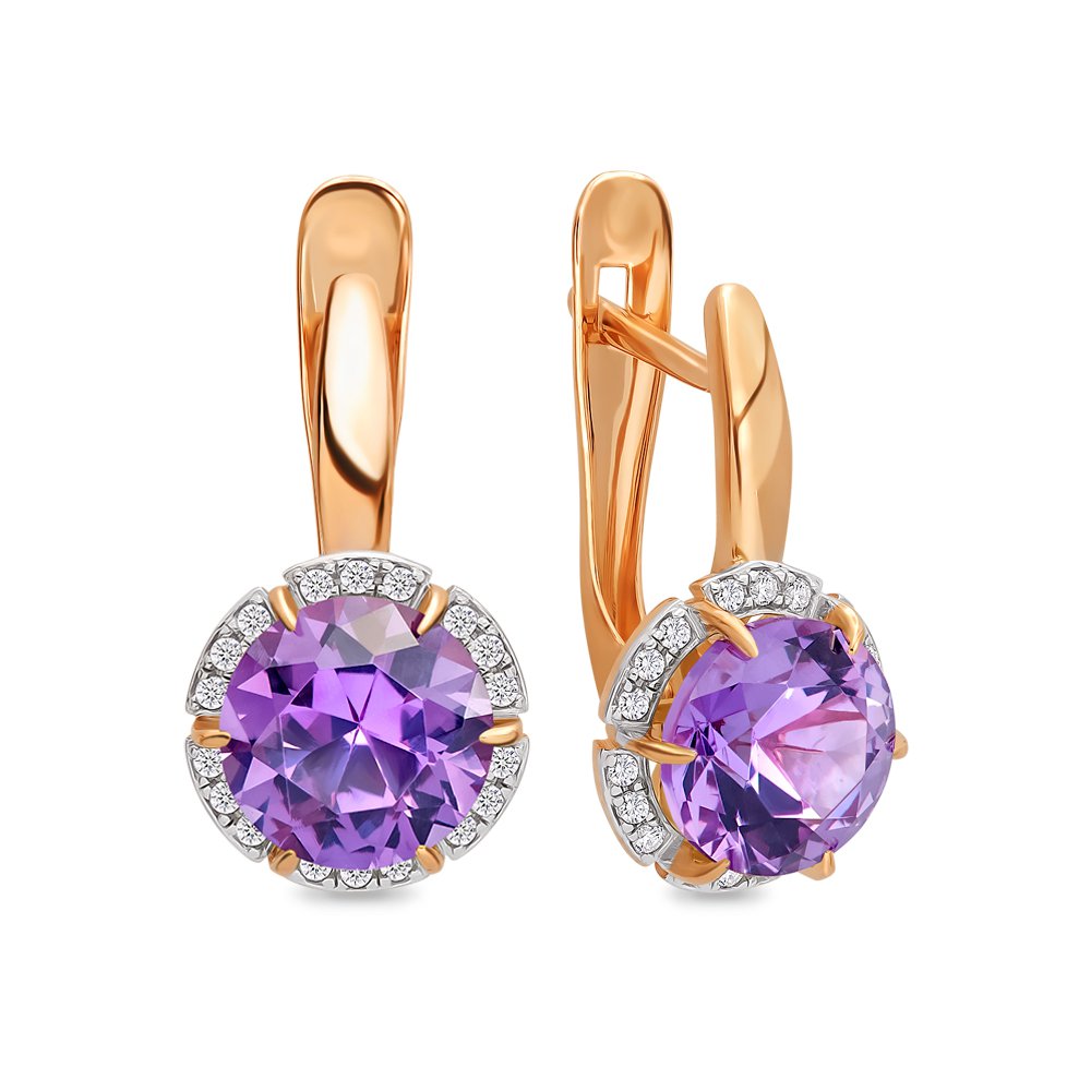 

Серьги из красного золота с александритом, фианитом 585Gold 202006548, 202006548
