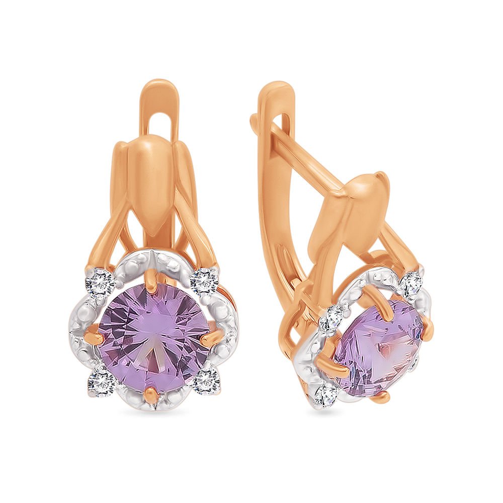 

Серьги из красного золота с александритом, фианитом 585Gold 202006287, 202006287
