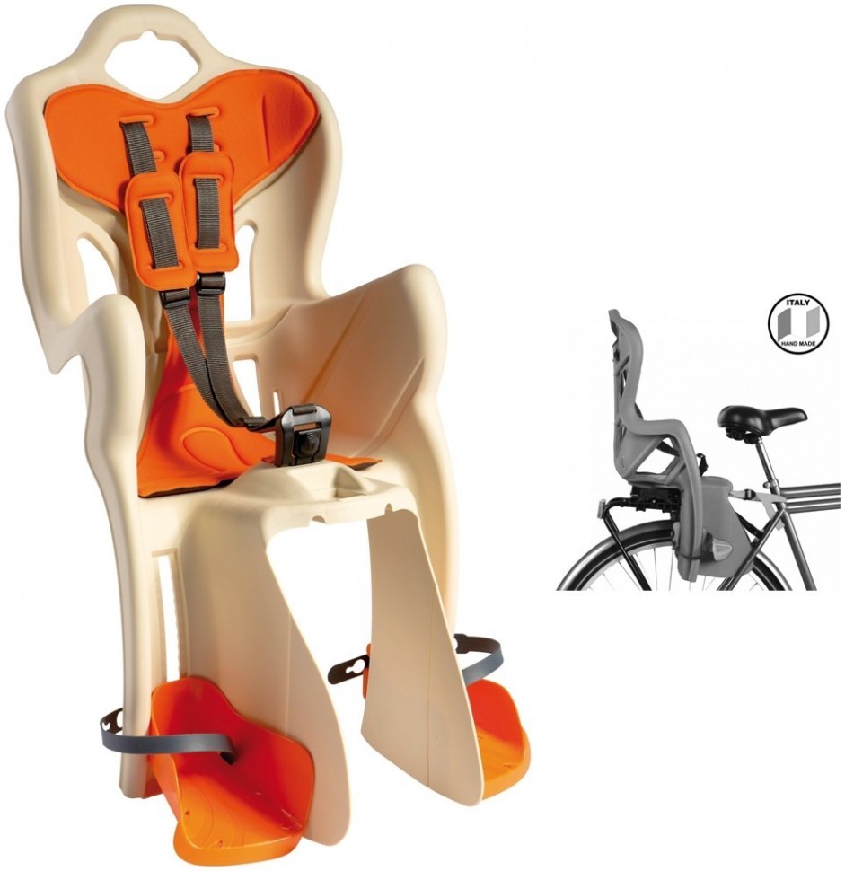 

BELLELLI Сидение заднее B-One Clamp, кремовое, до 22кг, Бежевый, B-One Clamp