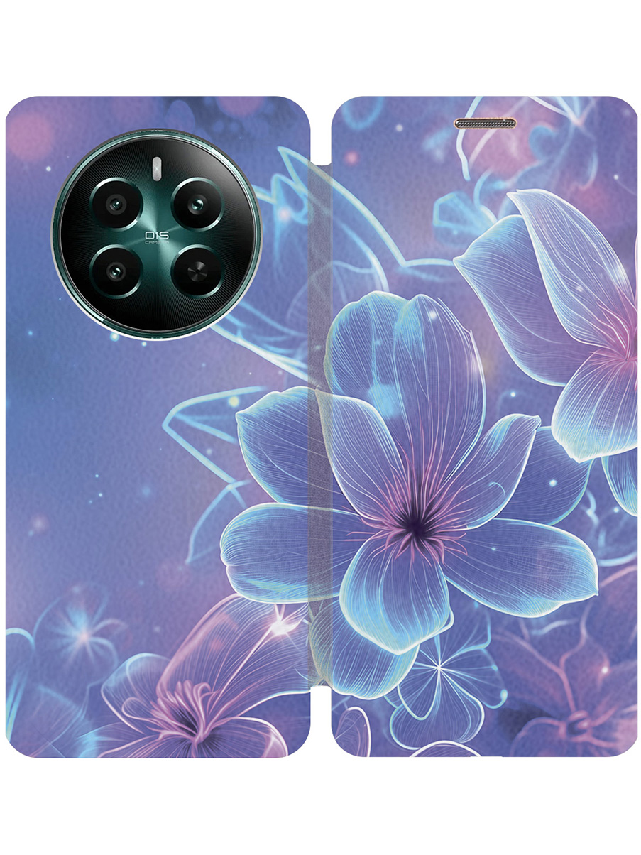 

Чехол-книжка на Realme 12+ 5g / Narzo 70 Pro 5g с принтом "Неоновые лилии" золотой, Золотистый;фиолетовый, 783983223