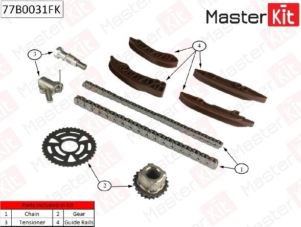 

Комплект цепи ГРМ MASTERKIT 77b0031fk