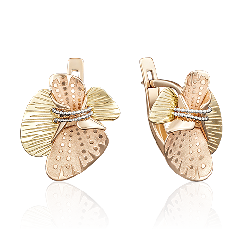 

Серьги из комбинированного золоа PLATINA jewelry 02-3998-00, 02-3998-00
