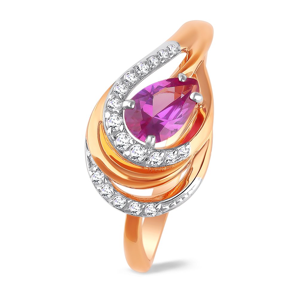 

Кольцо женское из красного золота с александритом, фианитом 585Gold 201011903, р, 201011903