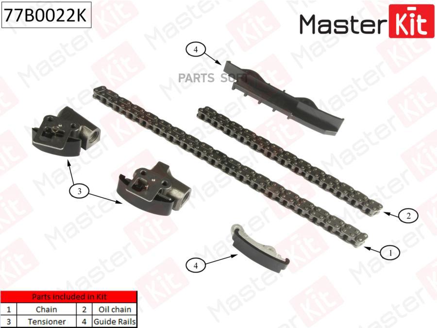 

Комплект цепи ГРМ (без звездочек) MASTERKIT 77b0022k