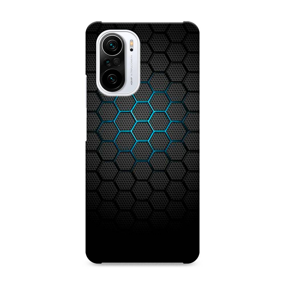 

Пластиковый чехол "Бирюзовые соты" на Xiaomi Poco F3, 310120-2