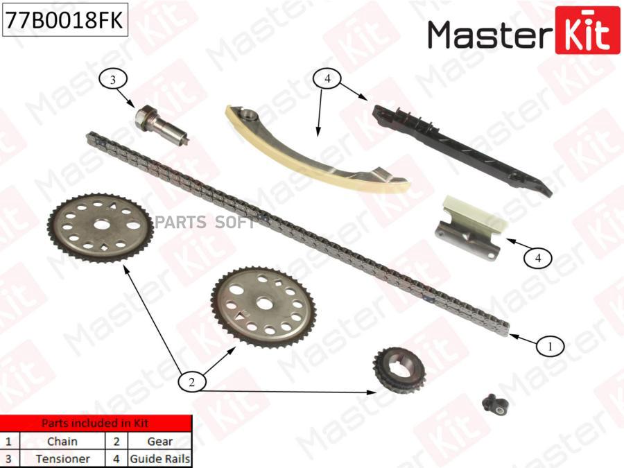 

Комплект цепи ГРМ Opel Vectra C 2.2i 16V Z22SE 02- 77B0018FK