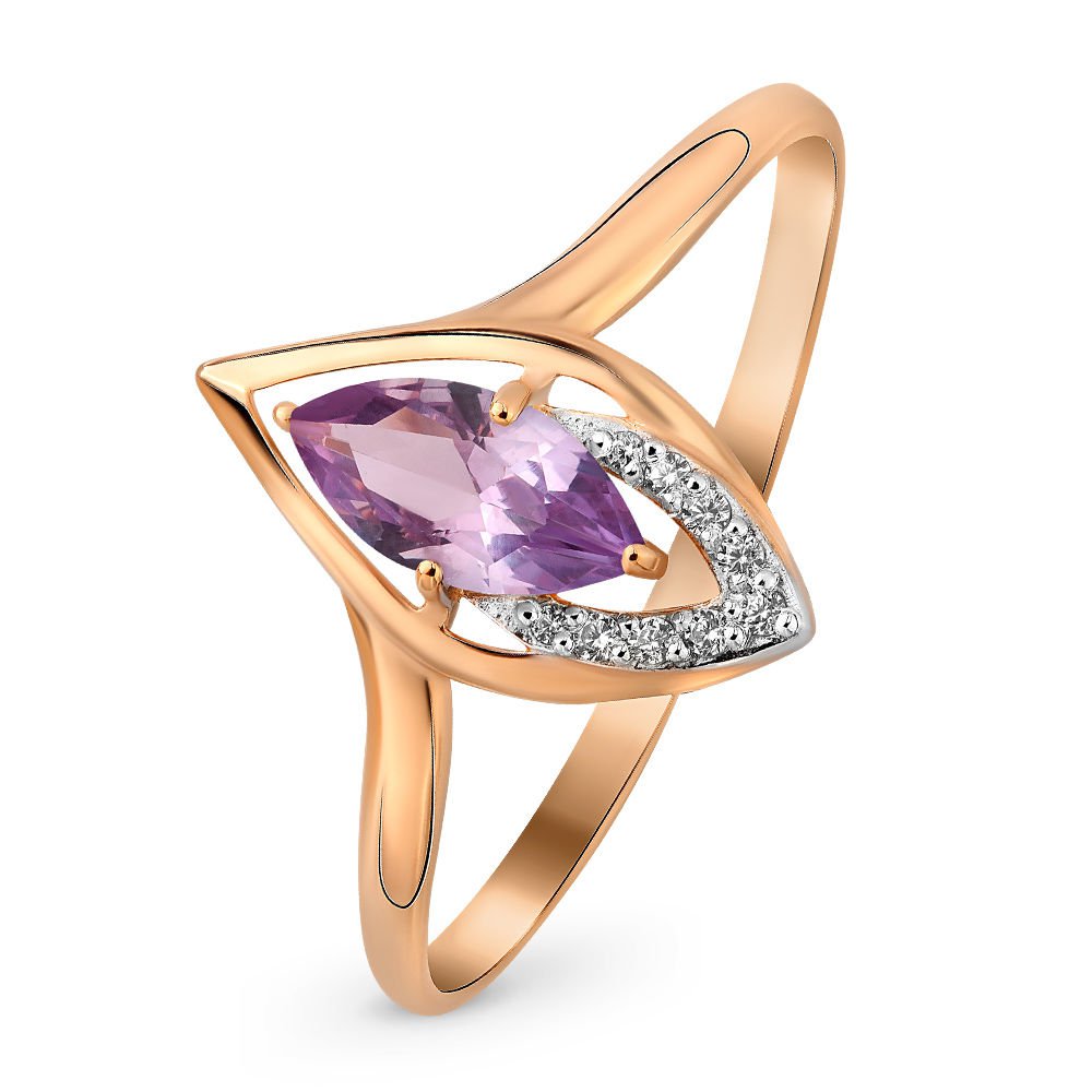 

Кольцо женское из красного золота с александритом, фианитом 585Gold 201007882, р, 201007882
