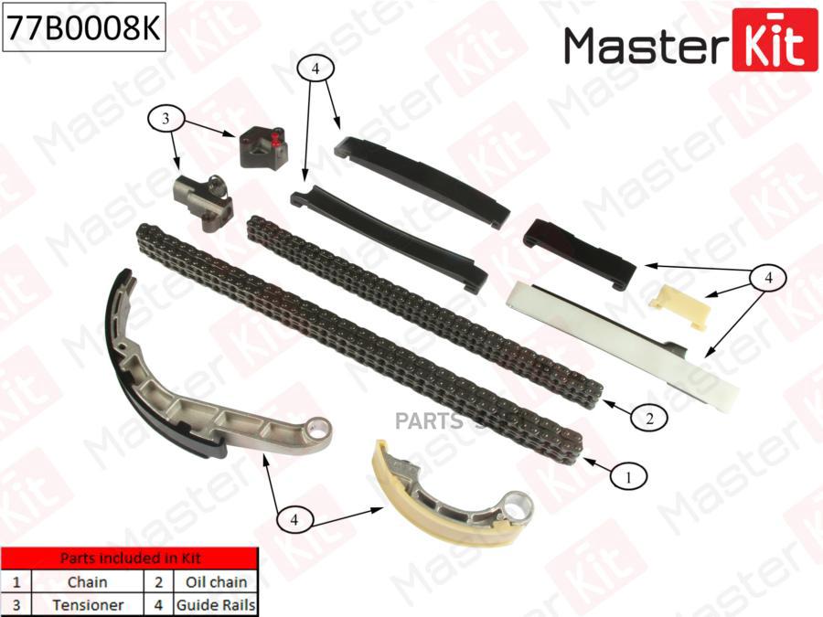 

Комплект цепи ГРМ MASTERKIT 77b0008k