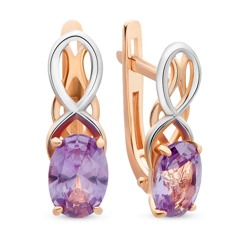 

Серьги из красного золота 585Gold 202006086, александрит искусственный, 202006086