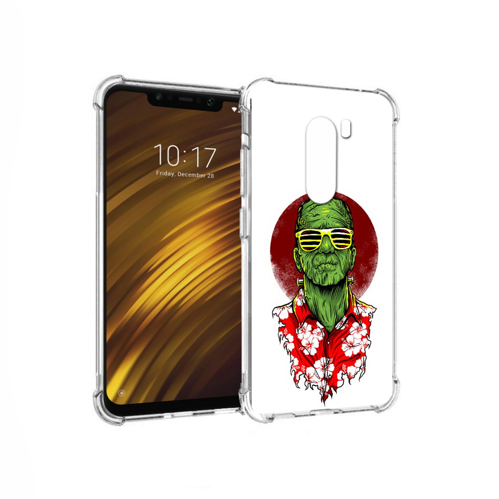 

Чехол MyPads Tocco для Xiaomi Pocophone F1 крутой зеленый мужчина в очках, Прозрачный, Tocco
