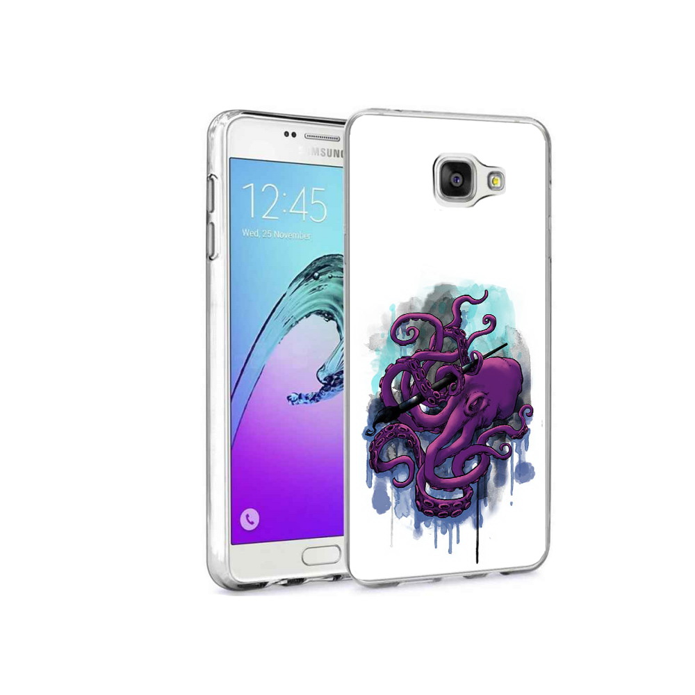 

Чехол MyPads Tocco для Samsung Galaxy A9 Pro фиолетовый осьминог (PT52968.556.658), Прозрачный, Tocco
