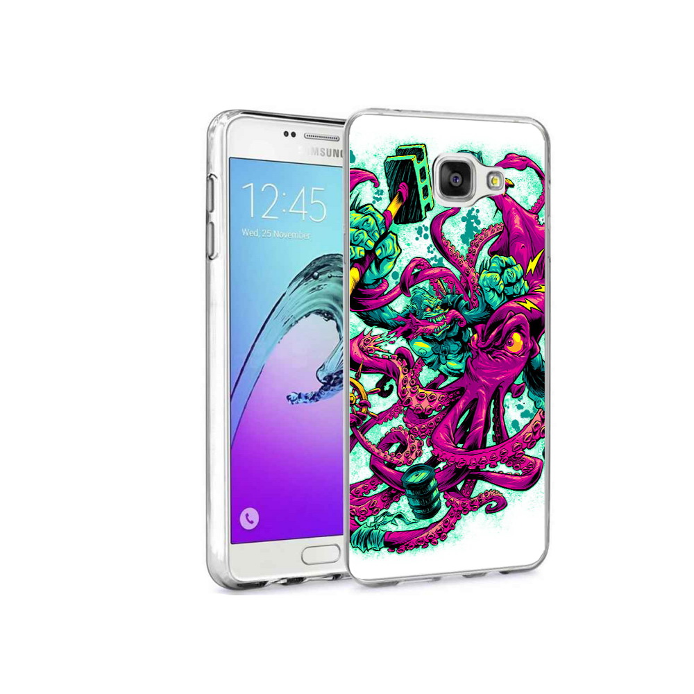 Чехол MyPads Tocco для Samsung Galaxy A9 Pro фиолетовый кракен (PT52968.556.657)