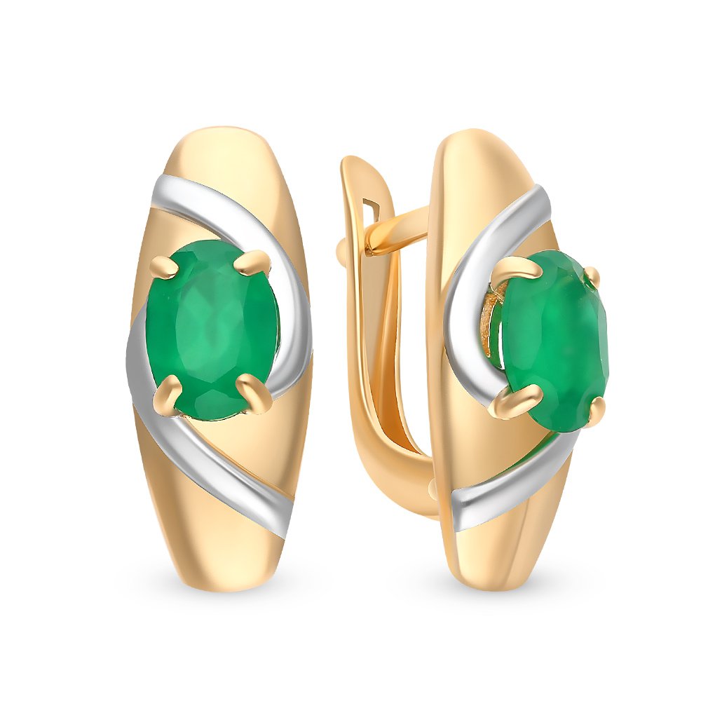 

Серьги из красного золота с агатом, фианитом 585Gold 202007805, 202007805