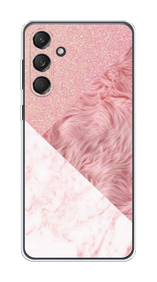 

Чехол на Samsung Galaxy M55 "Текстурные треугольники", Розовый;белый, 2109650-1