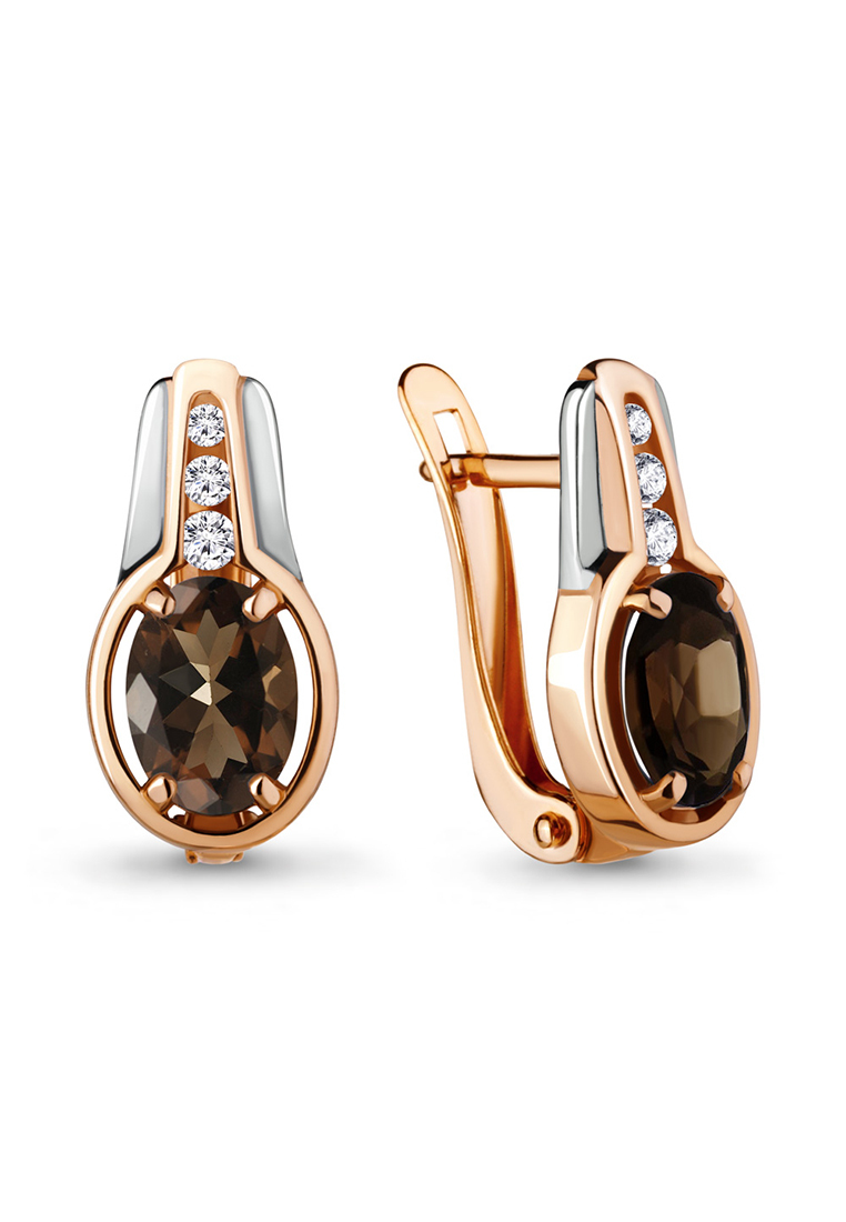 

Серьги из желтого золота с кварцем/фианитом Kari Jewelry 4710101А.1, 4710101А.1