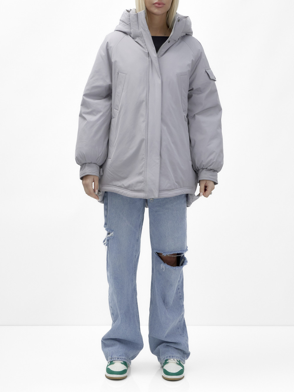 

Куртка женская NoBrand AD9630 серая XXL, Серый, AD9630